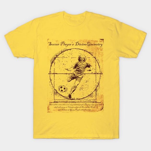 Cool Tees Da Vinci Soccer Player T-Shirt by COOLTEESCLUB